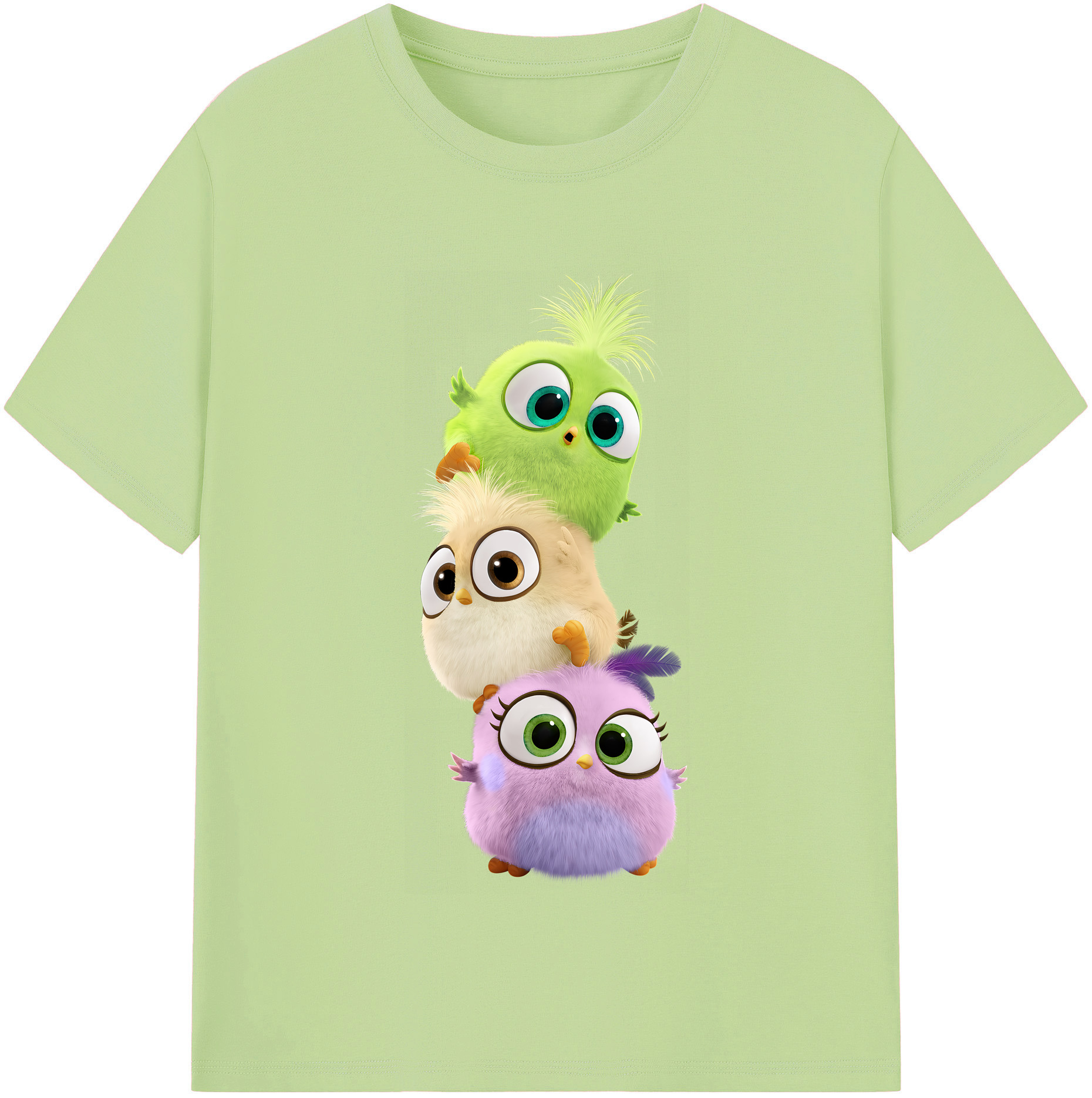 （画像用） Angry Birds アングリーバード 綿100％半袖Tシャツ（フロントプリント）